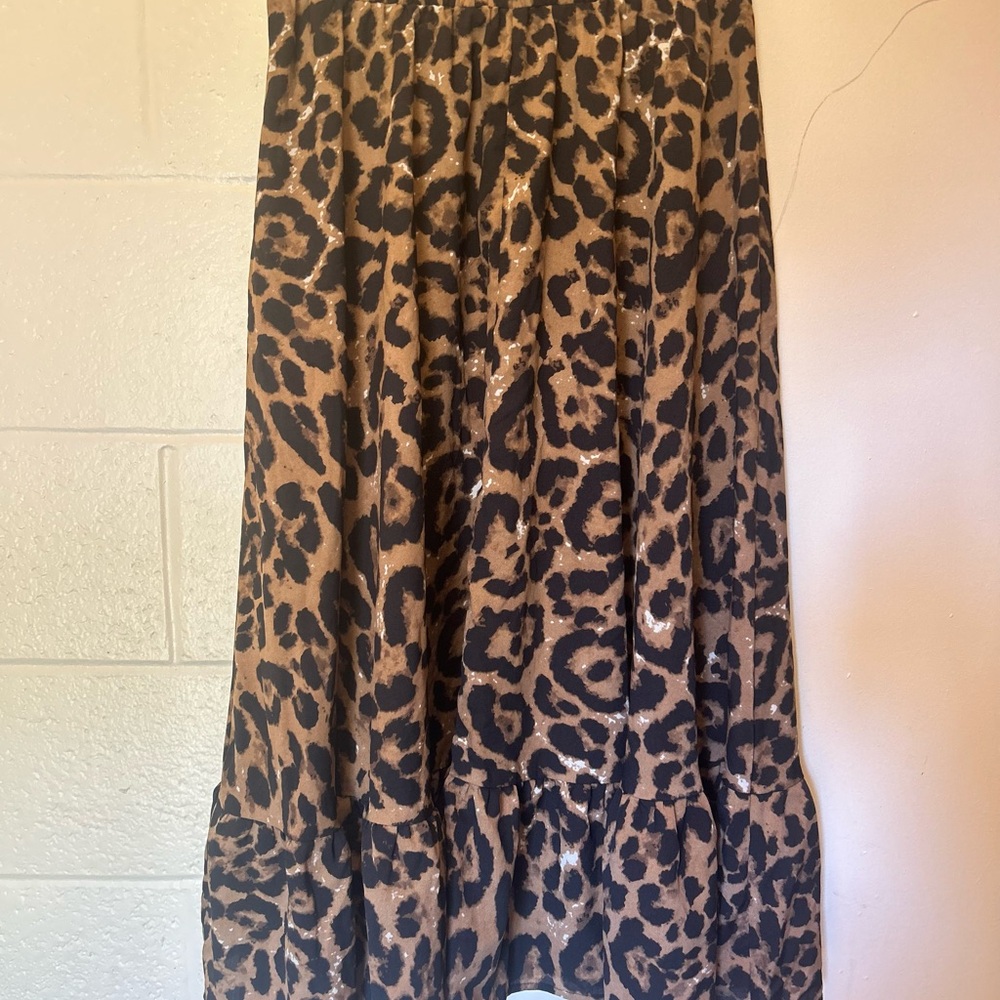 Grawell Cheetah Print Bohemian Skirt